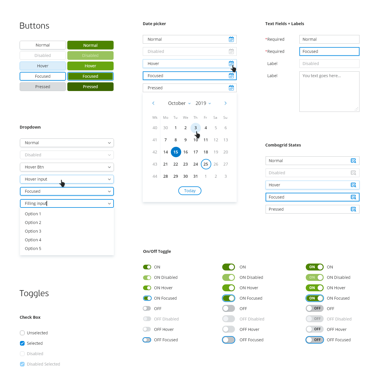 UI components in Figma